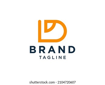 Resumen Logo De La Letra Inicial D. Estilo de flecha geométrica lineal naranja aislado en fondo blanco. Usable para Logos de Negocios y Tecnología. Elemento de plantilla de diseño de logotipo de vectores planos.