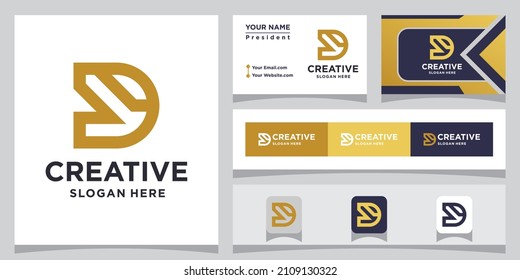 Abstract initial letter D logo template. icon for simple fashion business and branding company