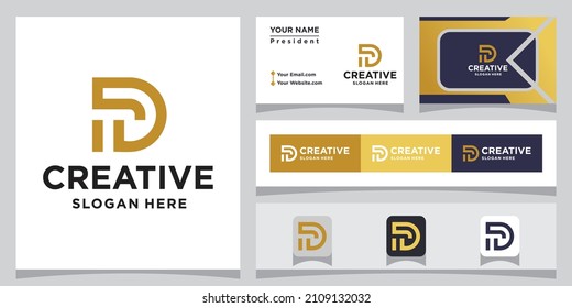 Abstract initial letter D logo template. icon for simple fashion business and branding company