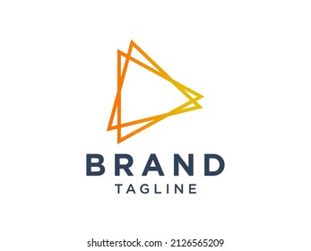 Abstract Initial Letter D  Logo. Orange Gradient Shape with Line Letter inside. Usable for Business and Technology Logos. Flat Vector Logo Design Template Element.