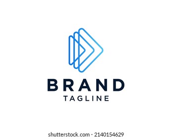 Abstract Initial Letter D Logo. Blue Linear Style isolated on White Background. Usable for Business, Technology and Branding Logos. Flat Vector Logo Design Template Element.
