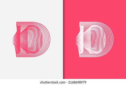 Resumen Diseño del logotipo de la letra inicial D. Concepto de estilo de logotipo geométrico moderno.