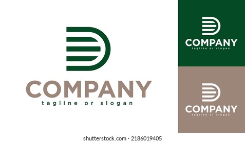 Abstraktes Logo für den Anfangsbuchstaben D. Für Unternehmen, Markenbezeichnungen und das Internet verwendbar. Flaches Vectorlogo-Design-Vorlagenelement.