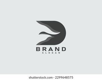 Abstract Initial Letter D Logo. Geometric Shapes Letter D With Flame Icon Isolated on White Background. Suitable For Business and Branding Logos. Flat Design Vector Template Elements
