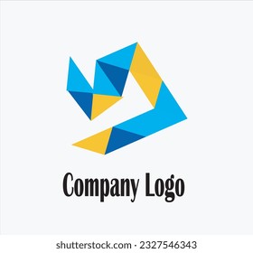 Abstract Initial Letter D logo. Usable for Business and Technology Logos. Flat Vector Logo Design Template Element.