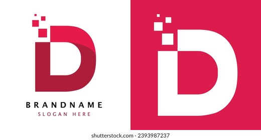 Abstract Initial Letter d Logo. Shape Cutout Style isolated on Double Background. Usable for Business and Branding Logos. Flat Vector Logo Design Template Element.