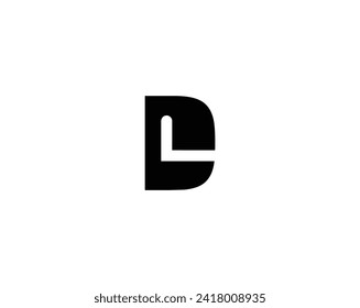 Abstrakter Anfangsbuchstabe D Logo.Geometrische Form mit quadratischen Pixelpunkten einzeln auf weißem Hintergrund. Für Unternehmens- und Technologielogos geeignet. Flaches Vectorlogo-Design