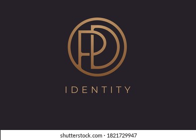 Abstract initial letter D and P logo,usable for branding and business logos, Flat Logo Design Template, vector illustration