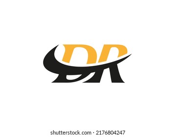 Abstract Initial Letter D and R Logo. Geometric Shapes DR Letter Isolated on White Background. Suitable For Business and Branding Logos. Flat Design Vector Template Elements