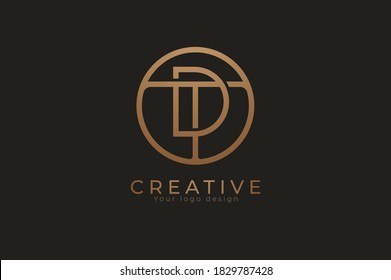 Abstract initial letter D and T logo, usable for branding and business logos, Flat Logo Design Template, vector illustration