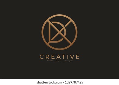 Abstract initial letter D and X logo, usable for branding and business logos, Flat Logo Design Template, vector illustration