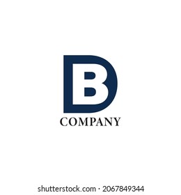 Abstract Initial letter DB or BD logo in blue and white color isolated in white background applied for business and finance logo design inspiration also suitable for the brand or company has the same