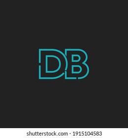 Abstract Initial Letter DB Logo. Line Style isolated. Usable for Business and Technology Logos. Flat Vector Logo Design Template Element.