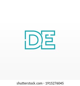 Abstract Initial Letter DE Logo. Line Style isolated. Usable for Business and Technology Logos. Flat Vector Logo Design Template Element.