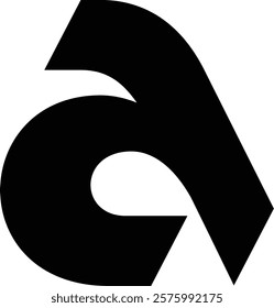 Abstract initial letter A design for logos in minimal black and white