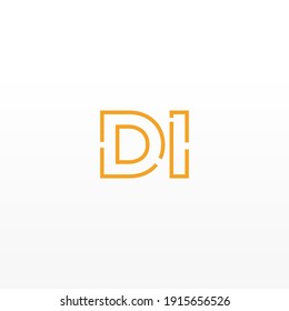 Abstract Initial Letter DI Logo. Line Style isolated. Usable for Business and Technology Logos. Flat Vector Logo Design Template Element.