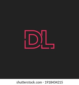 Resumen del logotipo de la carta inicial DL. Estilo de línea aislado. Usable para Logos de Negocios y Tecnología. Elemento de plantilla de diseño de logotipo de vectores planos.