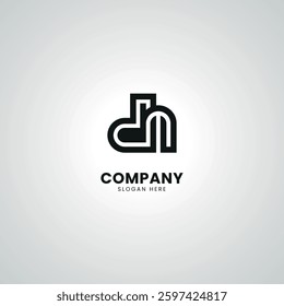 Abstract Initial Letter DN ND Modern Minimal Unique Logo Design Vector.