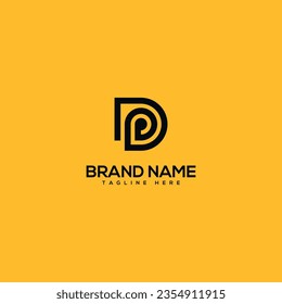 Abstract initial letter DP PD logo design template - vector.