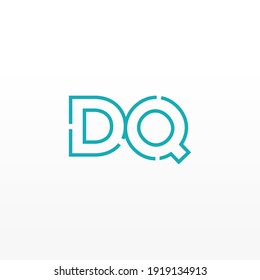 Abstraktes DQ Logo für den Anfangsbuchstaben. Line Style einzeln. Für Unternehmens- und Technologielogos geeignet. Flaches Vectorlogo-Design-Vorlagenelement.