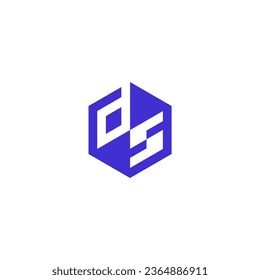 Abstract initial letter DS logo design