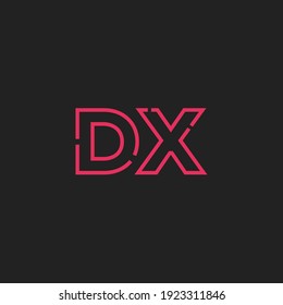 Abstract Initial Letter DX Logo. Line Style isolated. Usable for Business and Technology Logos. Flat Vector Logo Design Template Element.