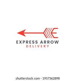 Abstract Initial Letter E with Arrow Concept Combination Logo Design. Usable For Business Brand, Tech and Delivery Company. Vector Logo Illustration.