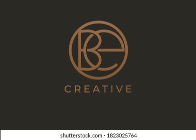 Abstract initial letter E and B logo,usable for branding and business logos, Flat Logo Design Template, vector illustration