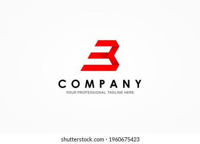 Abstract Initial Letter E and B Linked Logo. Red Geometric Shape Origami Style isolated on White Background. Usable for Business and Branding Logos. Flat Vector Logo Design Template Element.