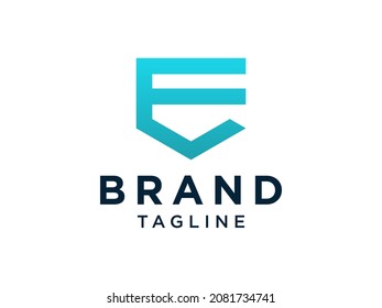 Abstract Initial Letter E or CE Logo. Square Rounded Origami Style isolated on White Background. Flat Vector Logo Design Template Element.