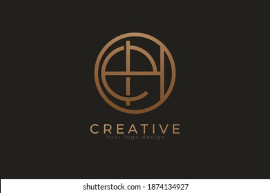 Abstract initial letter E and H logo, usable for branding and business logos, Flat Logo Design Template, vector illustration