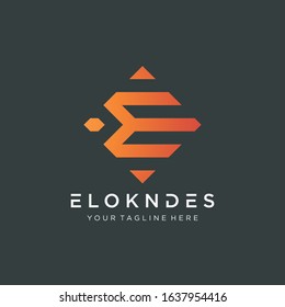 abstract Initial Letter E logo design. Vector design template elements for your application or corporate identity. Universal fast speed moving energy icon symbol mark.