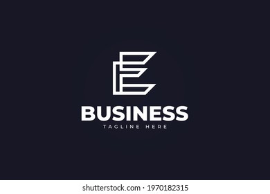 Abstract Initial Letter E Logo In Linear Concept. Letter E Logo Design Template. Usable For Business And Technology Logos