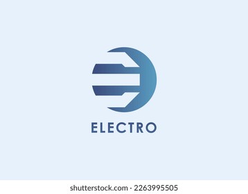 Abstract Initial Letter E Logo. Geometric Circle Shapes Letter E Negative Space Style Isolated on White Background. Suitable For Business and Branding Logos. Flat Design Vector Template Elements