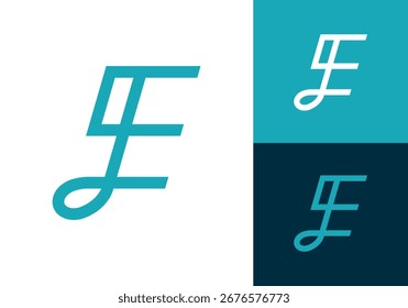 Abstract Initial letter E with music note logo design vector illustration