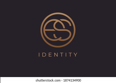 Abstract initial letter E and S logo, usable for branding and business logos, Flat Logo Design Template, vector illustration