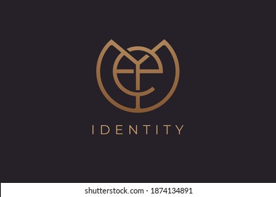 Abstract initial letter E and Y logo, usable for branding and business logos, Flat Logo Design Template, vector illustration