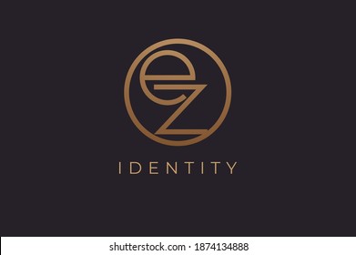 Abstract initial letter E and Z logo, usable for branding and business logos, Flat Logo Design Template, vector illustration