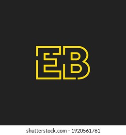 Abstraktes EB-Logo für den Anfangsbuchstaben. Line Style einzeln. Für Unternehmens- und Technologielogos geeignet. Flaches Vectorlogo-Design-Vorlagenelement.
