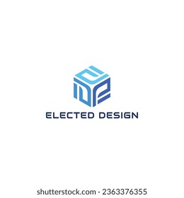 Abstract Initial letter ED or DE logo concept with hexagonal shape in blue color isolated on a white background. Abstract letter ED logo applied for modern internet and technology logo design