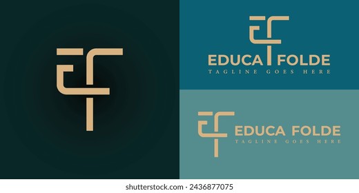 Abstract the initial letter EF or FE in gold color isolated on multiple backgrounds. Initial Letter CF or EF Logo. Monogram Rounded Style isolated on a White Background for the educational logo design