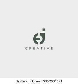 Abstract initial letter EJ JE logo design template - vector.