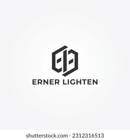 Abstract initial letter EL or LE logo in black color isolated in white background. letter el and le logo design vector template. Black hexagon letter EL logo for construction company logo