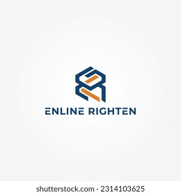 Abstract initial letter ER or RE logo in blue color isolated in white background. Modern hexagon letter ec or ce logo design concept. Blue hexagon letter ER logo for education consulting logo.