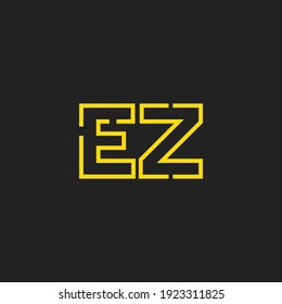 Abstract Initial Letter EZ Logo. Line Style isolated. Usable for Business and Technology Logos. Flat Vector Logo Design Template Element.