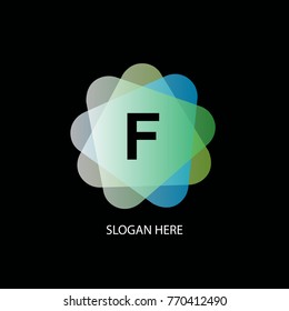 Abstract initial letter F creative logo for company brand