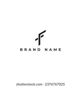 Abstract initial letter F or FF logo design vector graphic idea creative in black color isolated on a white background applied for Creative Agency logo design inspiration template