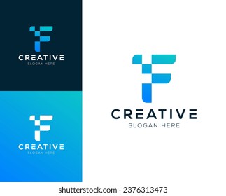 Resumen Letra inicial F con ilustración vectorial de diseño de logotipo Fintech