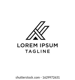 abstract Initial letter F, K. A logo design template