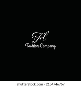 Abstract Initial Letter F And L In The Form Of Hand-drawn Leaf In White Color Applied For Fashion Merchandise Company Or Business Also Suitable For The Band That Has Initial Name FL Or LF